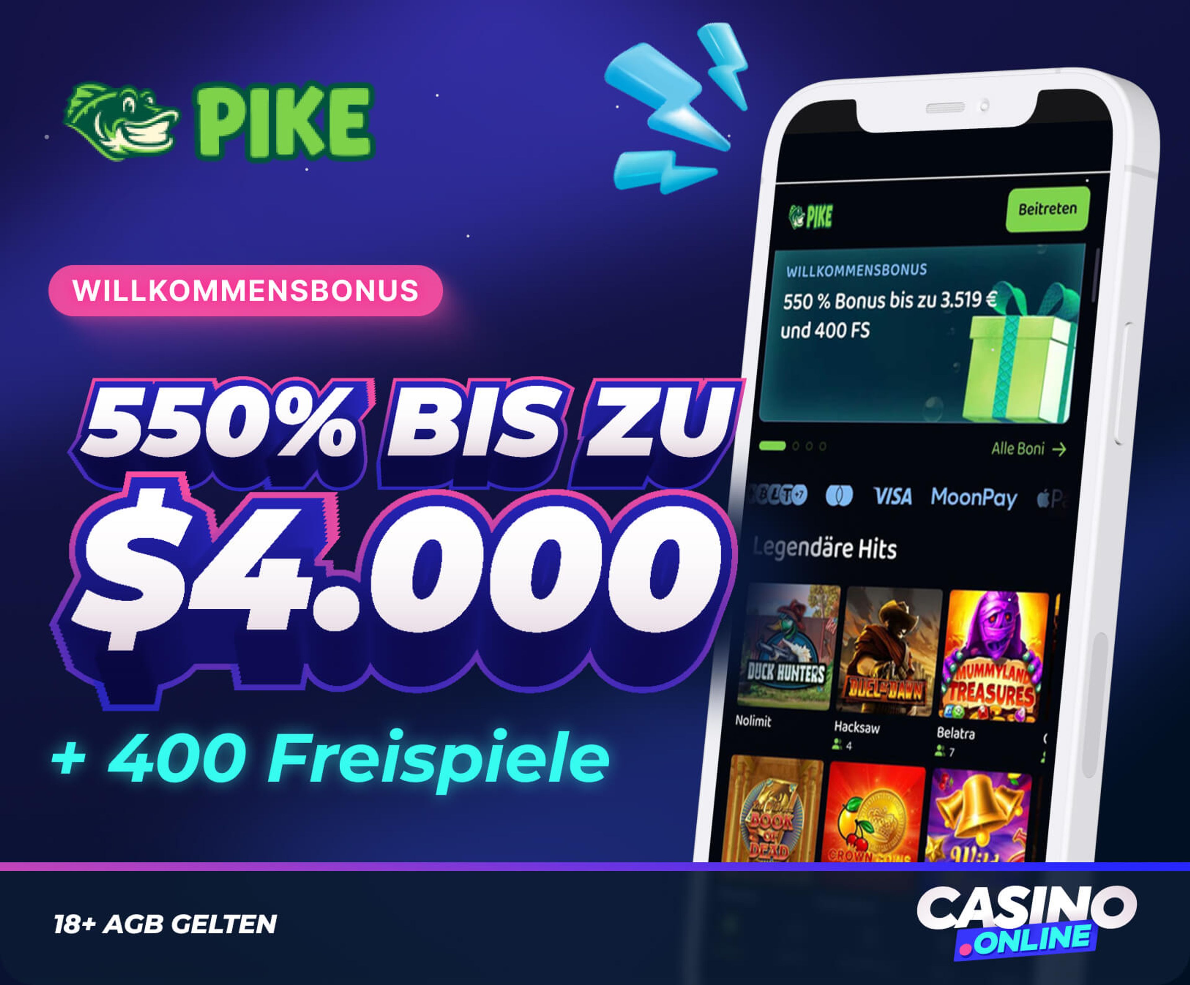 Pike Casino Willkommensbonus